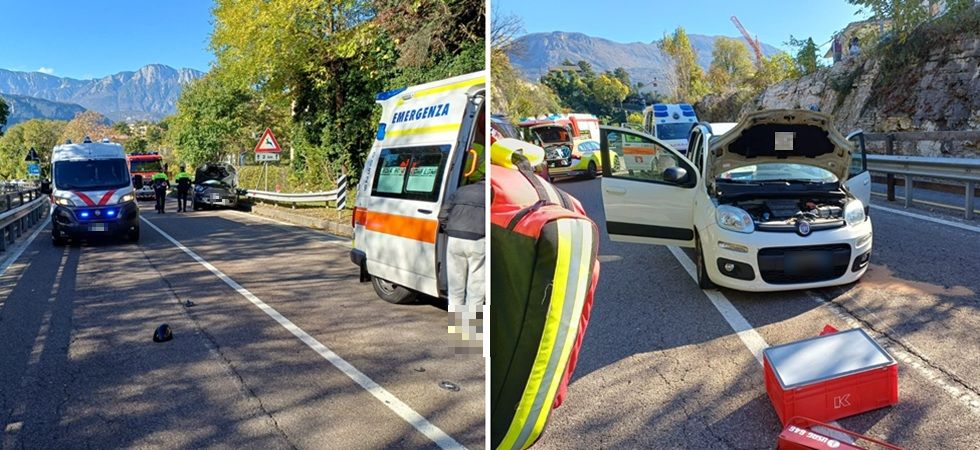 小心被跌 Pauroso incidente in collina: due auto si scontrano violentemente