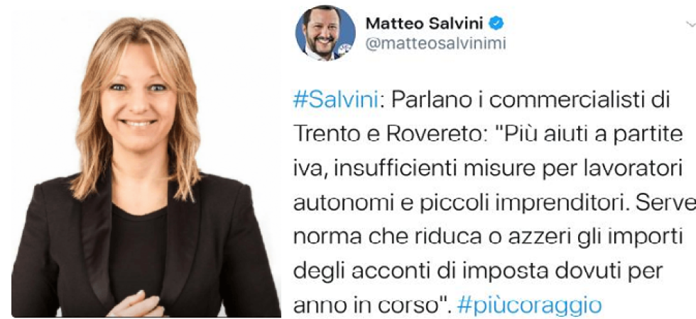 Decreto "Cura Italia", Salvini attacca citando i commercialisti trentini
