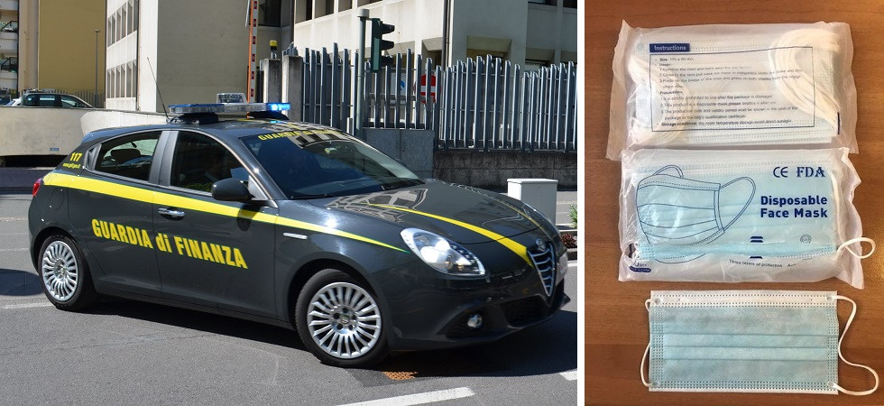 Marchio “Ce” contraffatto: sequestrate 557 mascherine chirurgiche fuori norma