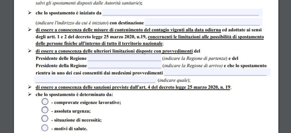 Coronavirus, al via la 'Fase2': ecco il nuovo modulo per l'autodichiarazione