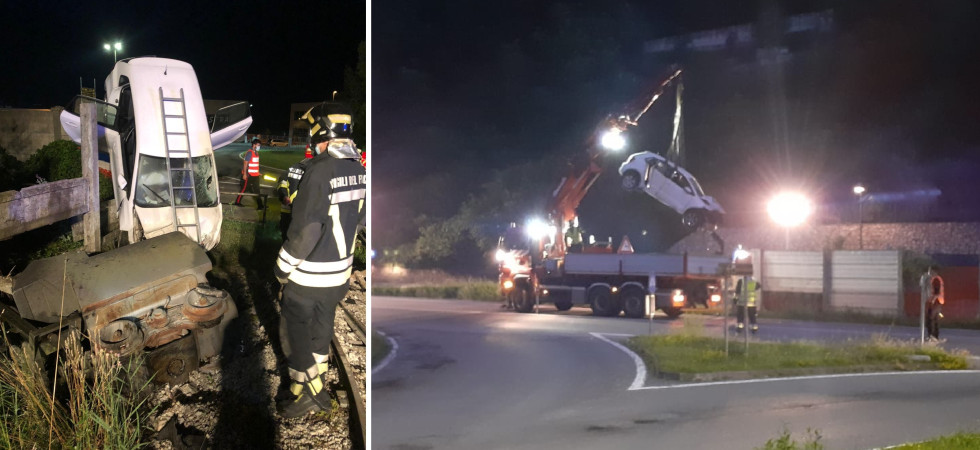 Paura all'alba, perde il controllo dell'auto, finisce contro un altro mezzo e si schianta addosso una recinzione