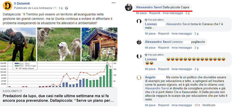 Savoi sui social insulta Dallapiccola e con la sua coerenza mostra l'incoerenza della maggioranza leghista
