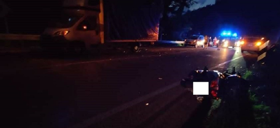 Foto tratta dalla pagina Facebook Sos 47 Valsugana Scontro scooter-furgone sulla statale della Valsugana, un ferito trasferito in ospedale