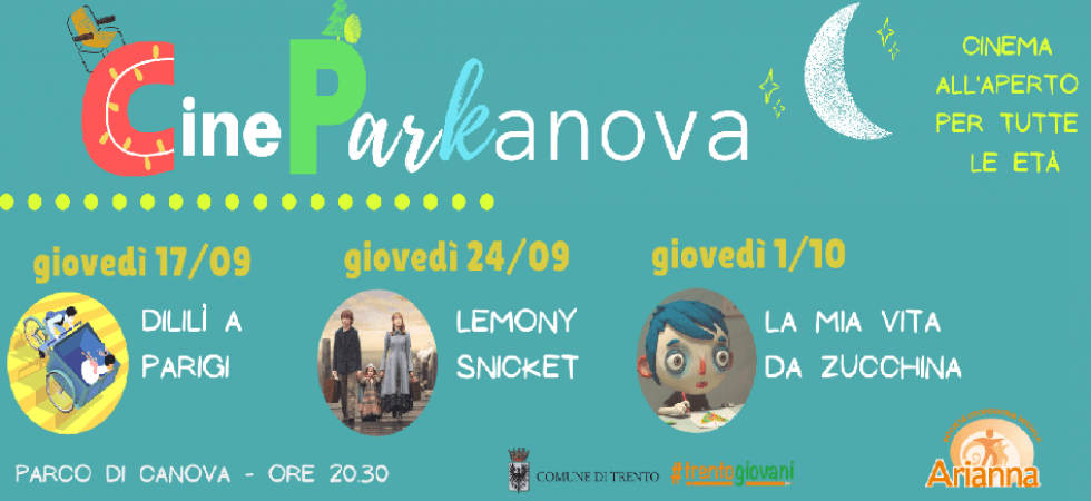 “CineParKanova”, in arrivo tre serate di cinema all’aperto al parco di Canova con film per tutte le età