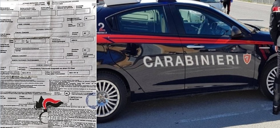 Lavora nell'ufficio provinciale per i permessi provvisori di guida e falsifica un documento per poter usare l'auto