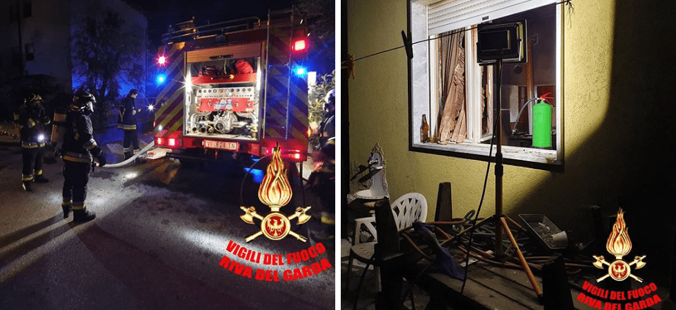 Foto credit vigili del fuoco Riva del Garda Tragedia in casa, colpita da un malore mentre accende la stufa, poi l’incendio: intervengono vigili del fuoco e polizia