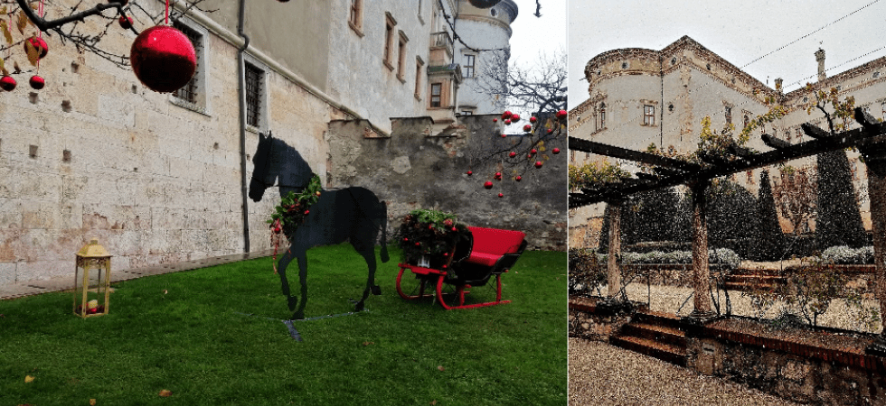 Con il museo chiuso per il virus, i giardini del Buonconsiglio aprono ai visitatori in veste natalizia