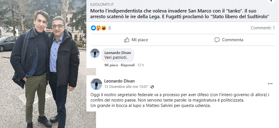 I "dubbi del giovane Divan", il consigliere leghista che celebra il "vero patriota" indipendentista veneto e il Capitano che