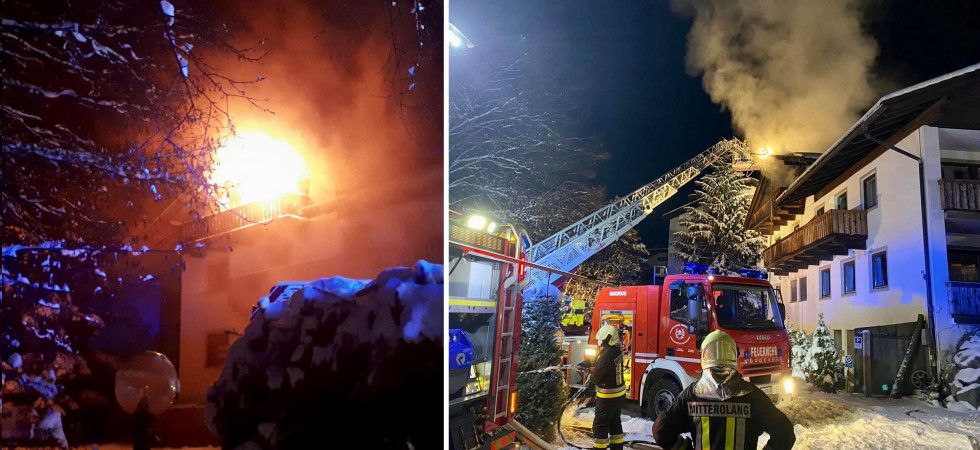 Fiamme nel sottotetto, paura per una pensione