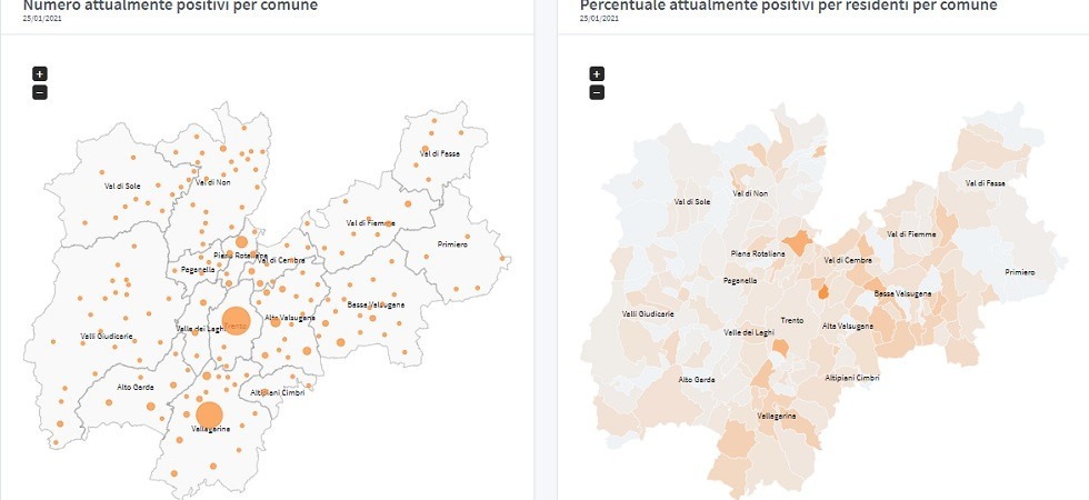 Coronavirus in Trentino, 1 positivo a Lavis e Mori