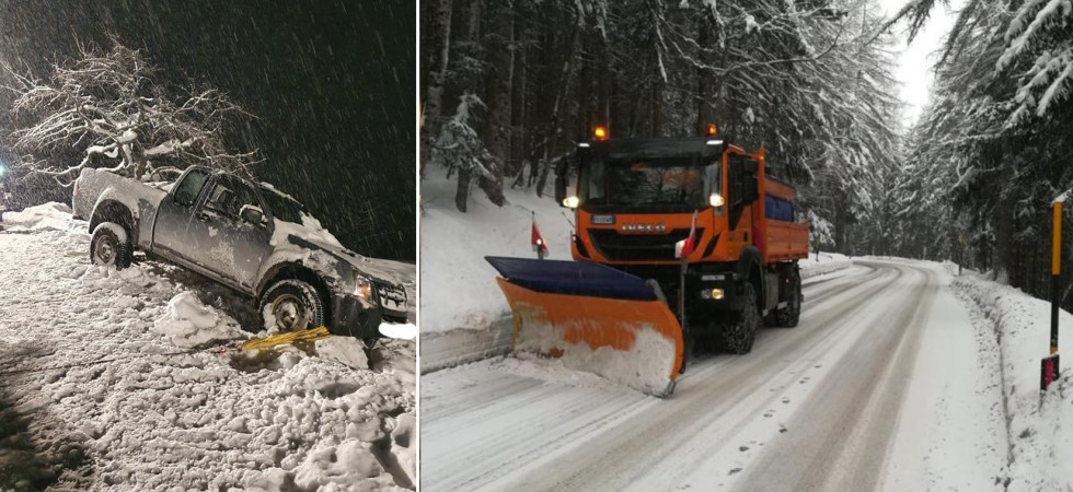 Maltempo, in azione spazzaneve e spargisale sulle strade trentine