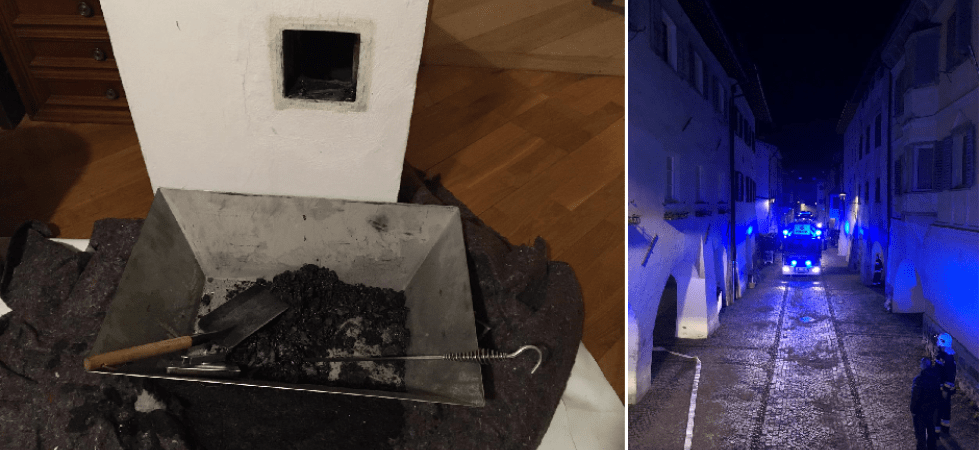 Prende fuoco un camino in centro storico