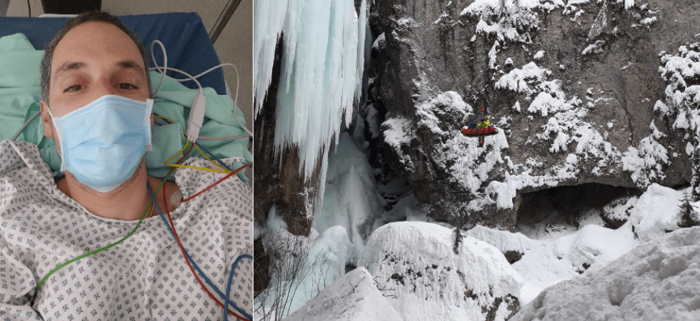 Precipitato per 6 metri durante una scalata sul ghiaccio, ringrazia il Soccorso