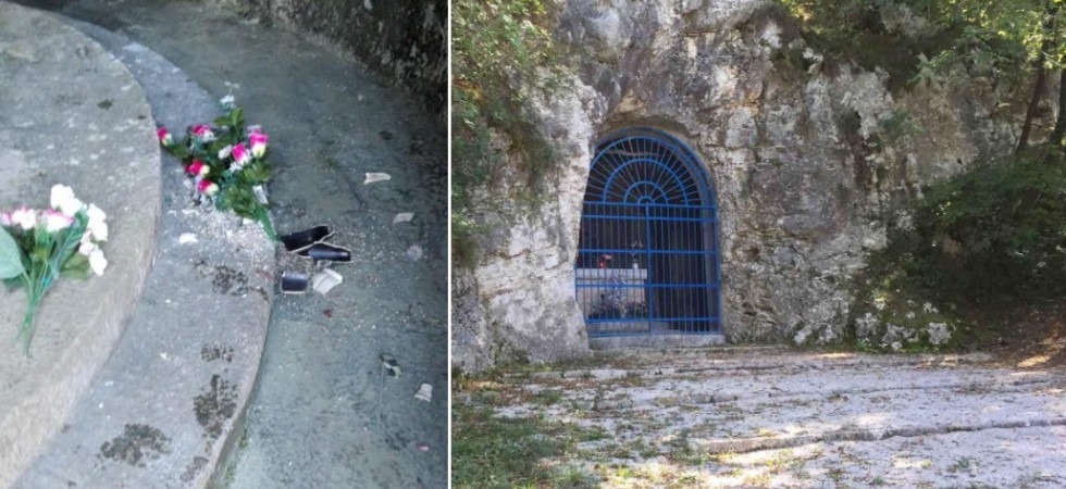 Vandali danneggiano la cappella di Santa Barbara, con un bastone distrutti i vasi di fiori