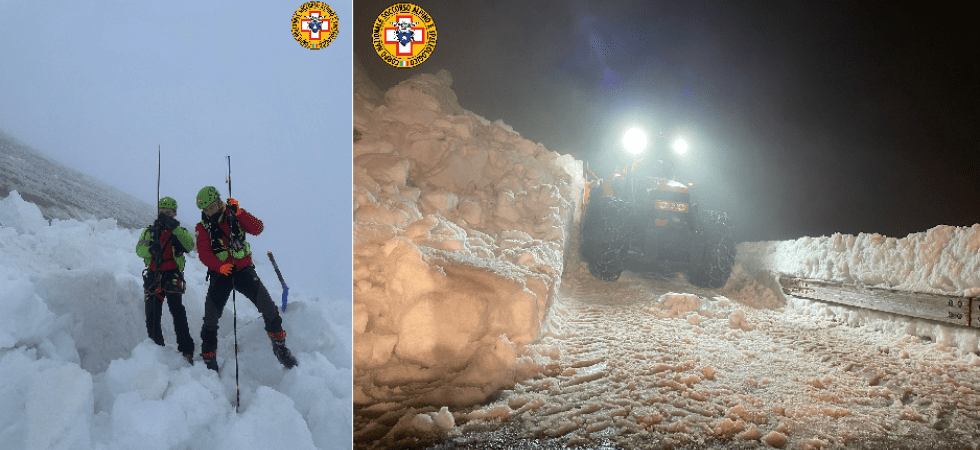 Paura sul Grappa. Una grossa valanga si abbatte sulla strada mentre è trafficata