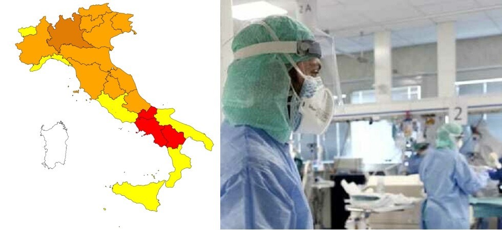 Coronavirus, la Campania in zona rossa, Veneto in arancione, Lazio in giallo e Sardegna in bianco