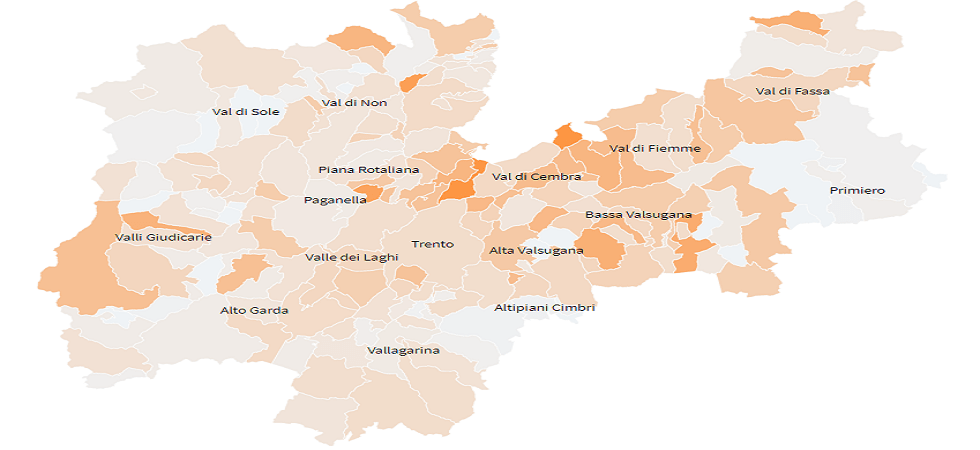 Coronavirus, i Comuni con più residenti positivi sono Giovo, Capriana, Sanzeno, Andalo