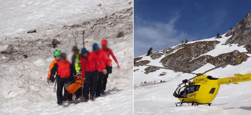 Paura per una giovane scialpinista, precipita per 100 metri da un salto di roccia mentre sale su una cima