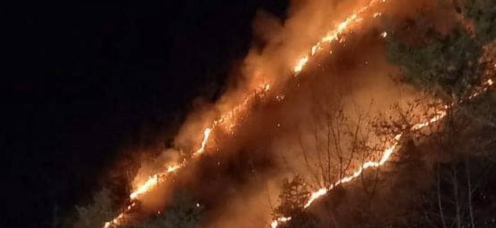 Incendio boschivo nell'alto Garda, bruciano i monti di Tignale