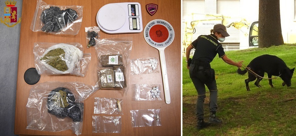 Cocaina, eroina, hashish e marijuana: la Volante di Bolzano arresta due uomini per detenzione ai fini di spaccio
