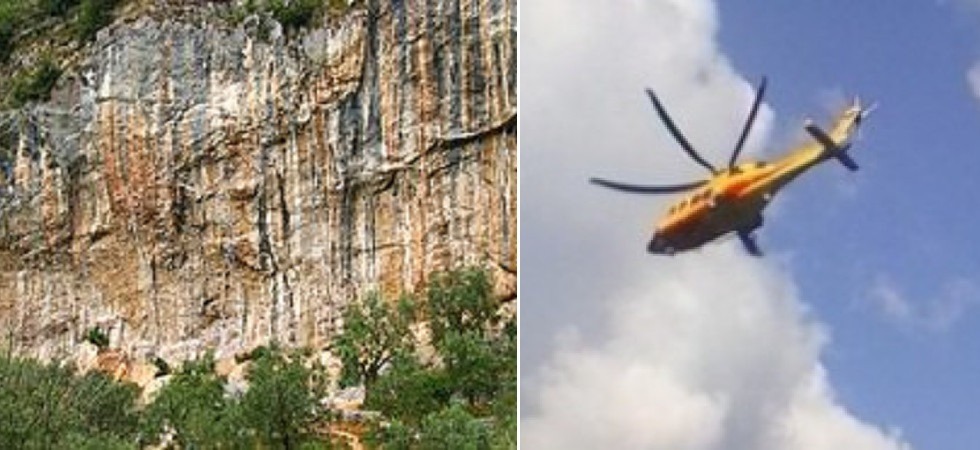 Precipita per 8 metri dalla falesia e sbatte violentemente a terra