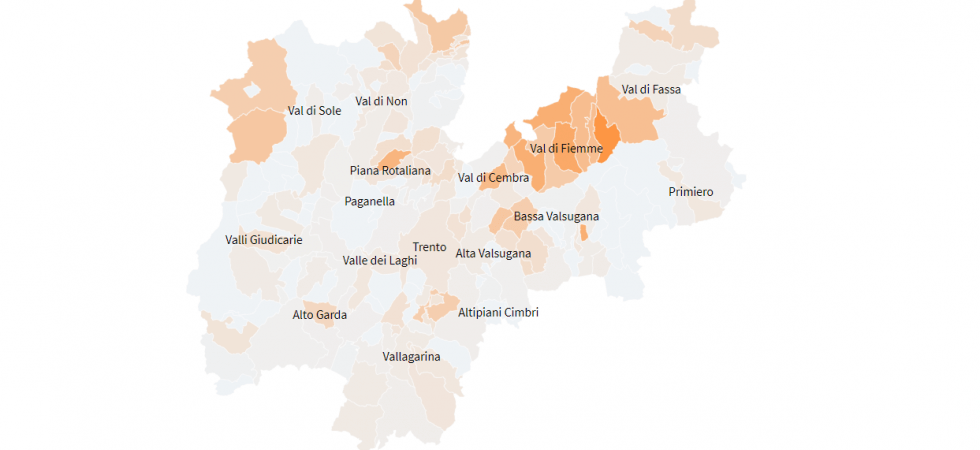 Coronavirus, 38 nuovi contagi e a Cavalese ce ne sono di più che a Trento e Rovereto