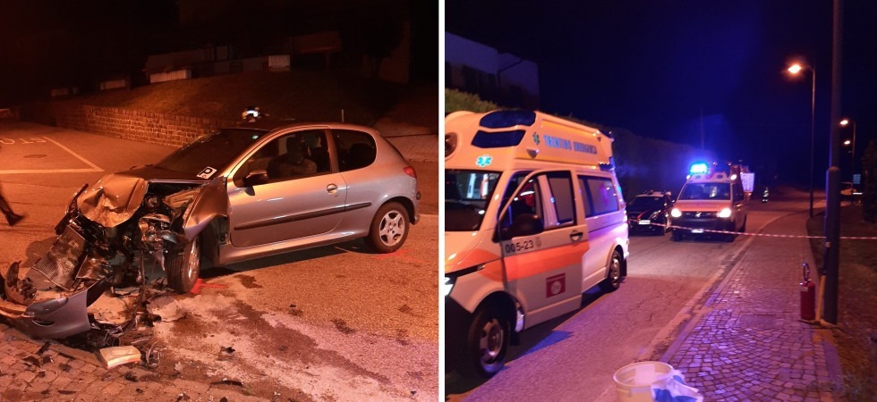 Violento schianto nella notte, due persone trasportate in ospedale