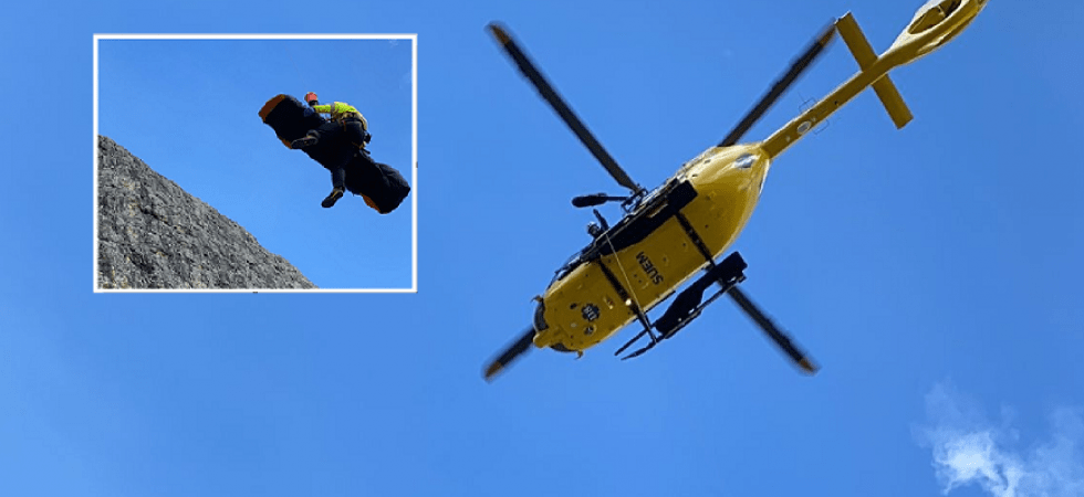 Precipita sotto la Torre Piccola di Falzarego e ruzzola sulle rocce per 50 metri