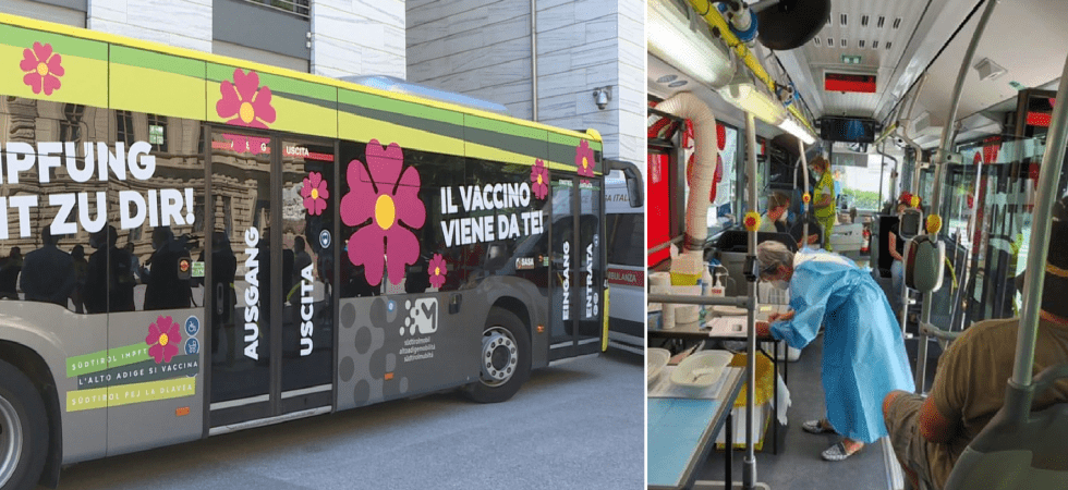 Grande successo dei "Vaxbus" e l'Alto Adige raggiunge quota 500mila vaccini inoculati