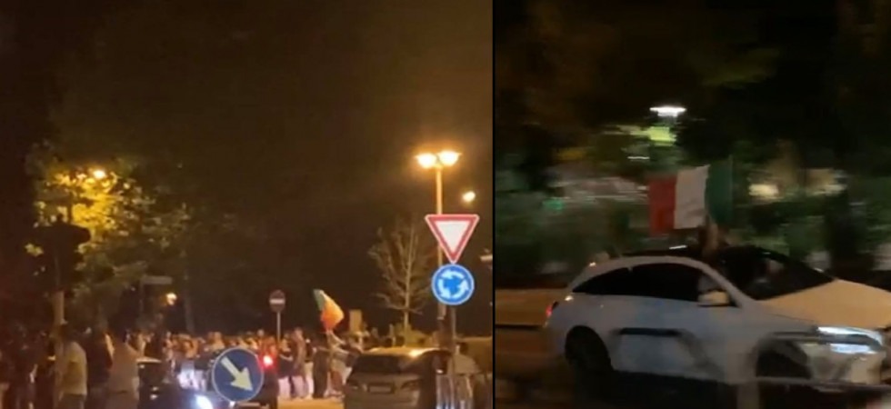 I VIDEO. A Trento si festeggia la vittoria dell'Italia contro la Spagna: clacson, caroselli di auto e tricolori al vento