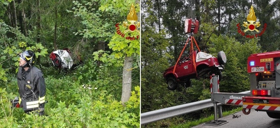 Precipita con il fuoristrada nel dirupo, per recuperare il mezzo serve l’autogrù
