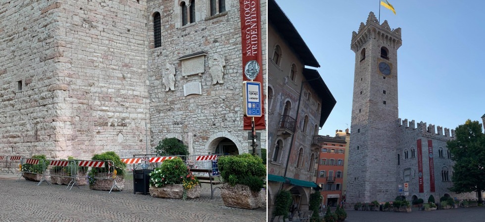 Intervento conservativo per la Torre Civica di Trento, nelle scorse settimane la caduta di alcuni calcinacci
