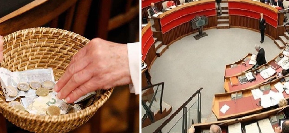 I consiglieri regionali si aumentano le indennità, il parroco in modo provocatorio lancia una colletta ma la raccolta va