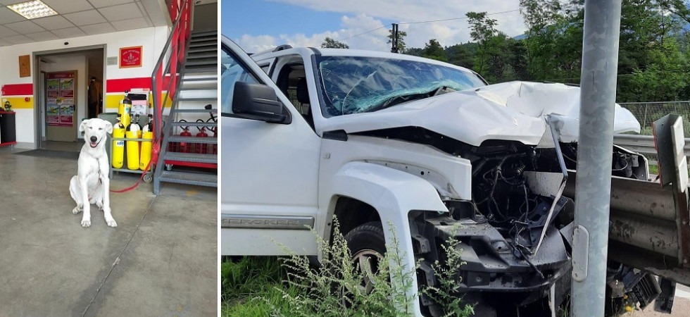 Schianto sulla statale, un'auto esce di strada e si incastra nel guard-rail