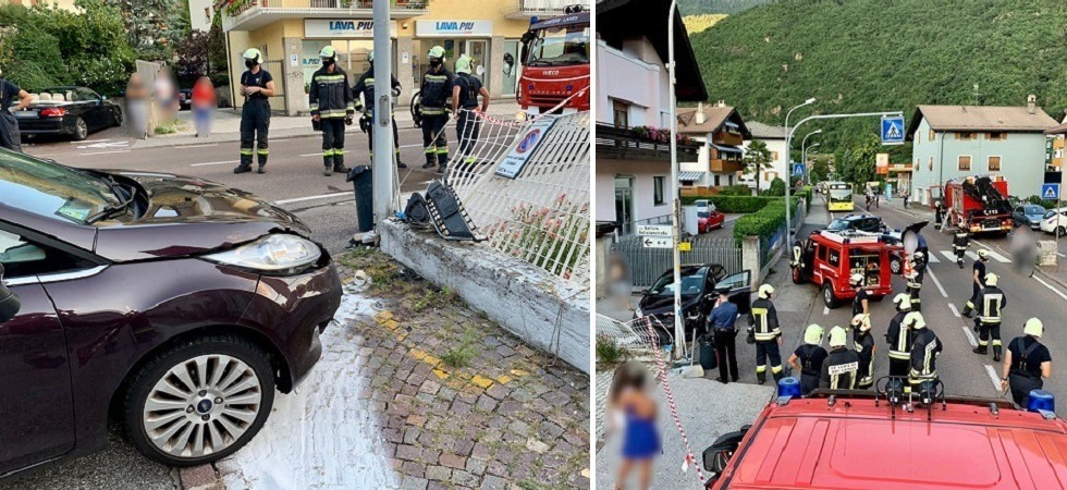 Foto Vigili del Fuoco Laives Colpito da un malore esce di strada e si schianta contro un muretto