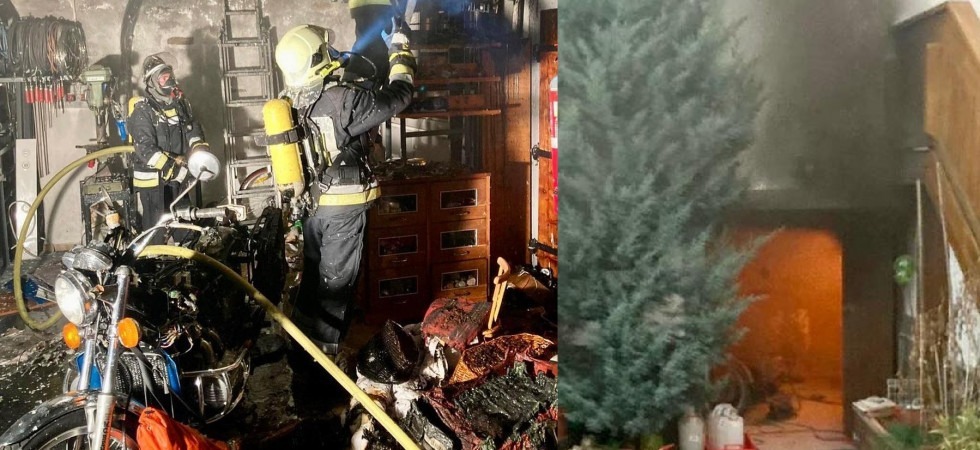 Le fiamme avvolgono la moto in cantina, allarme incendio in un'abitazione