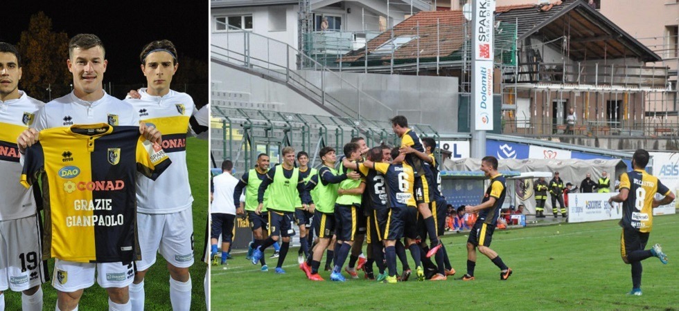 Calcio Serie C/ Il Trento torna a vincere e festeggia il primo successo in trasferta, la dedica va a Ossola
