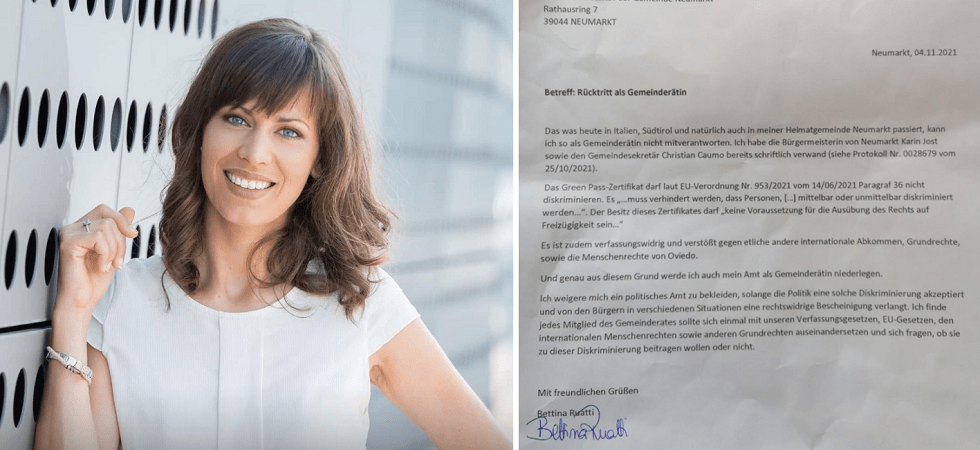 Lascia il consiglio comunale perché è contro il green pass: Mi rifiuto di ricoprire una carica politica finché la politica