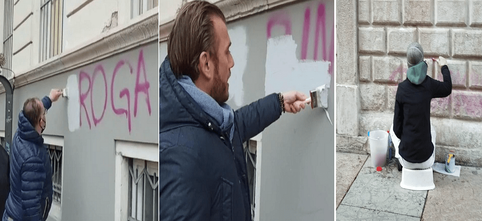 I consiglieri di Fratelli d'Italia imbrattano i muri per coprire le scritte che imbrattano i muri
