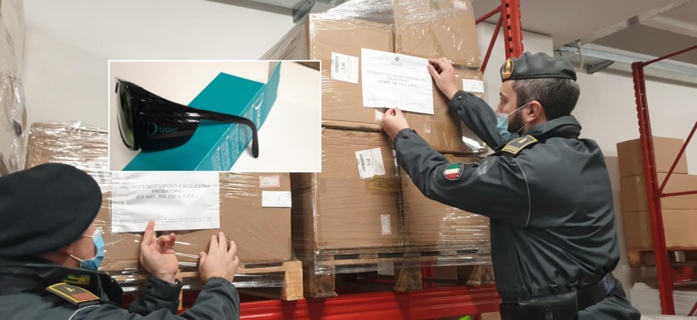 Sequestrati quasi 2700 occhiali protettivi, potevano causare danni alla retina