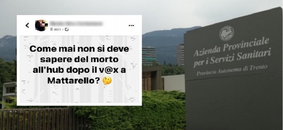 Come mai non si deve sapere del morto all'hub dopo il vax di Mattarello?''