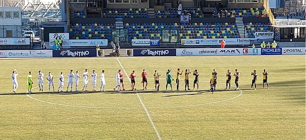 Calcio serie C. Finisce senza reti tra Trento e Pro Vercelli