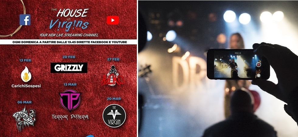 Sei band tra interviste e musica live streaming in "The House of Virgins"