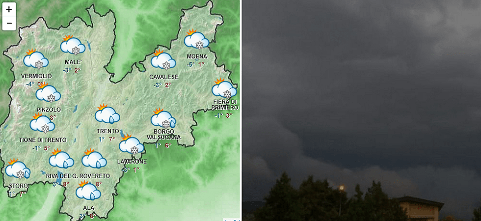Maltempo, in arrivo pioggia e nevicate anche al di sotto dei 500 metri