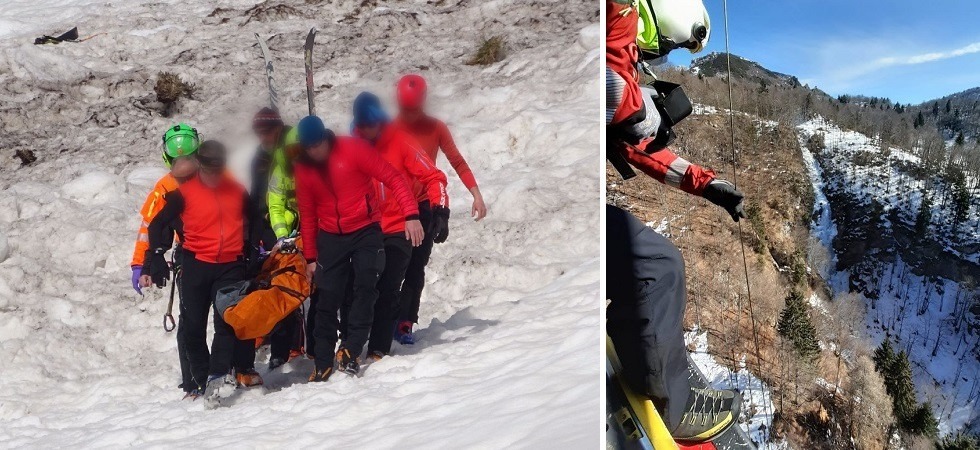Scala una cascata di ghiaccio ma perde l’appiglio e scivola per 8 metri: elitrasportato all'ospedale