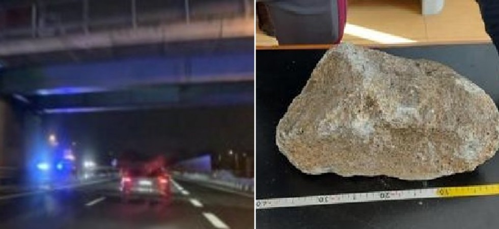 Lanciano un masso di 15 kg dal cavalcavia e causano un incidente, la polizia ferma due 16enni