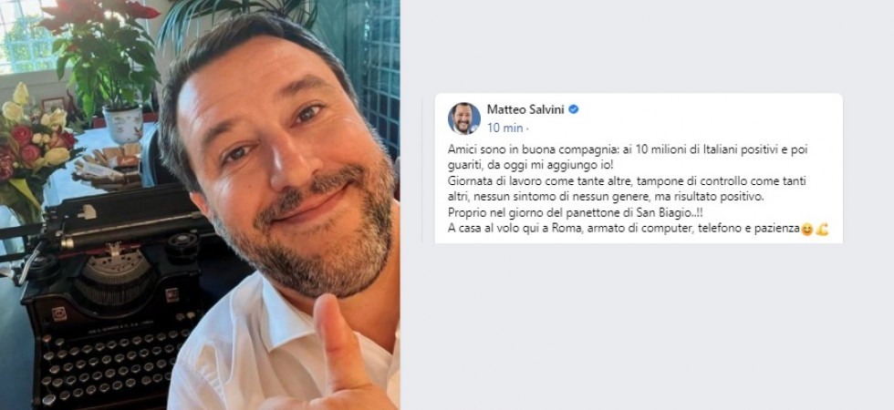 Covid, Matteo Salvini positivo: non sarà presente al giuramento di Mattarella