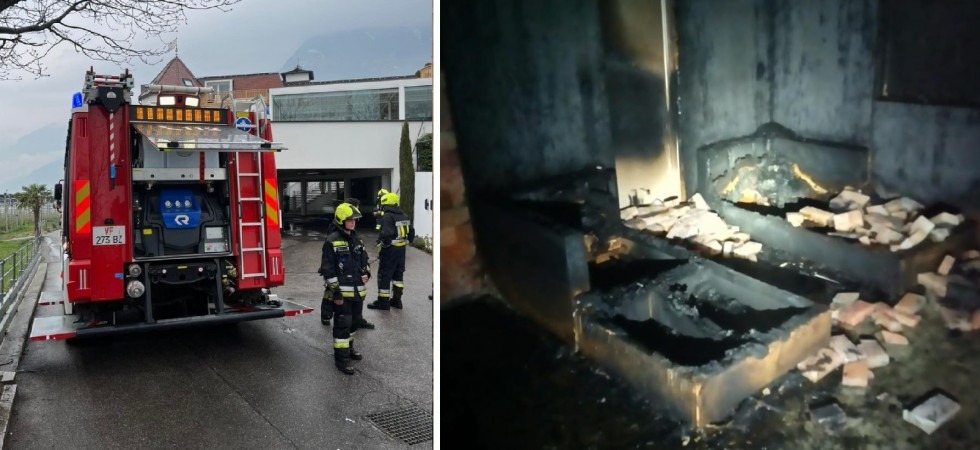 Paura in un albergo, la sauna in fiamme