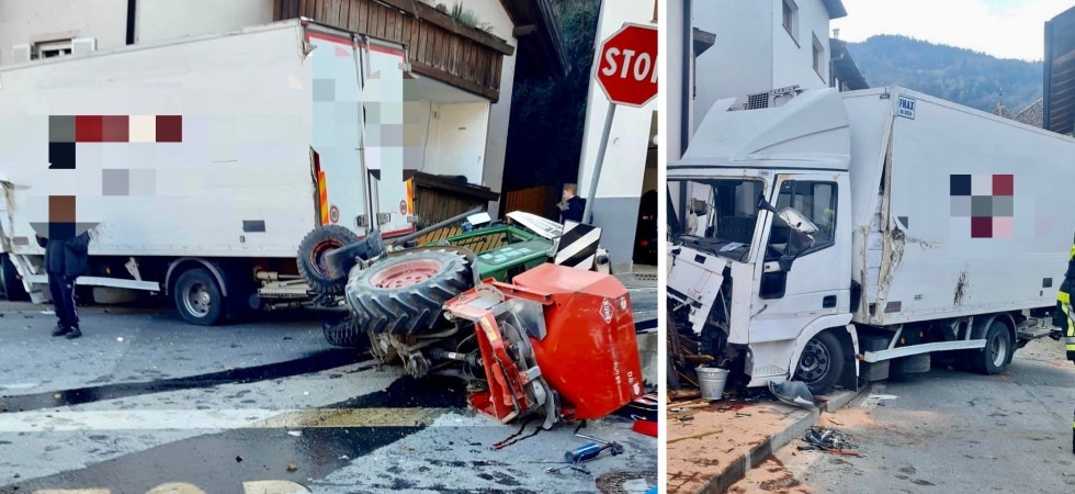 Schianto tra un trattore e un camion, grave un uomo di 55 anni