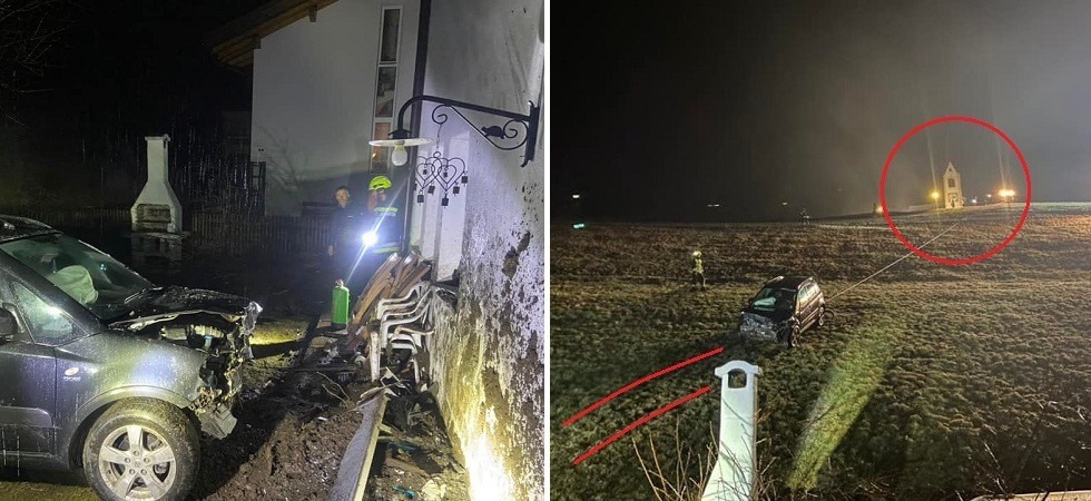 Dimentica il freno a mano e l’auto precipita dalla collina schiantandosi contro una casa